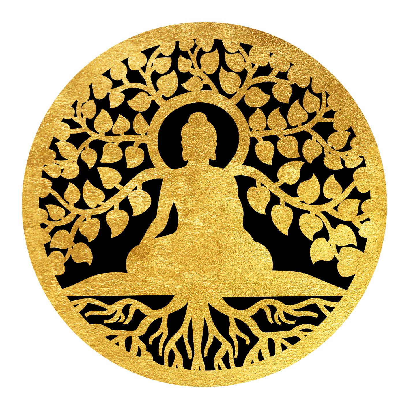 OTTO home Wandbild Bild mit Blattgold Buddha inkl. rückseitiger Aufhängung, Baum, Baumbilder, Buddhafigur (1 St), Lebensbaum-Wandbilder mit handveredelten Blattgold-Applikationen