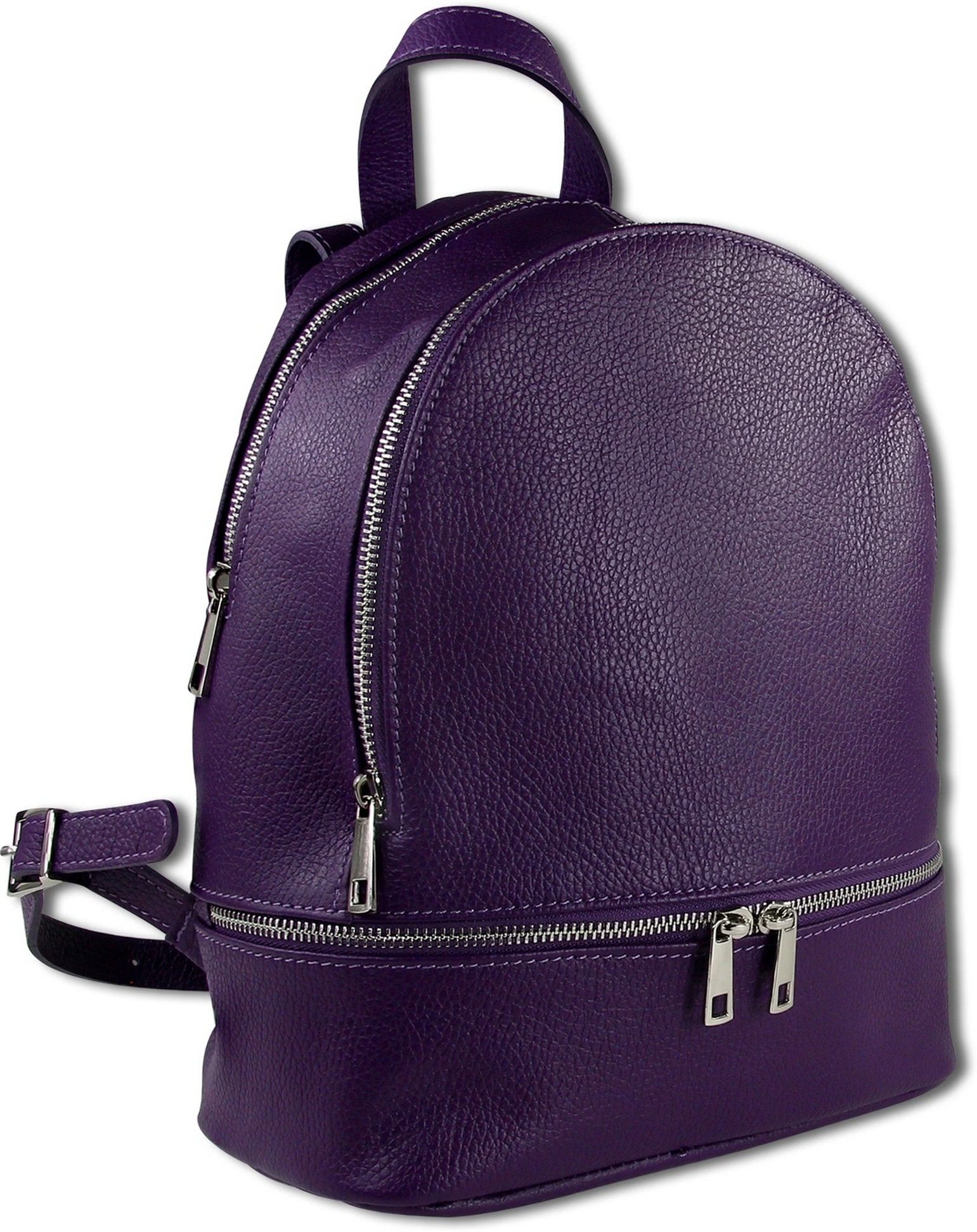 Toscanto Cityrucksack Toscanto Cityrucksack Freizeit (Cityrucksack), Damen Tasche Echtes Leder lila, Made-In Italy
