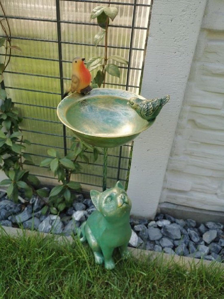 Luna24 simply great ideas... Vogeltränke Vogeltränke, Bienentränke "Katze & Vogel " Höhe 50 cm, Antike Vogeltränke, Bienentränke