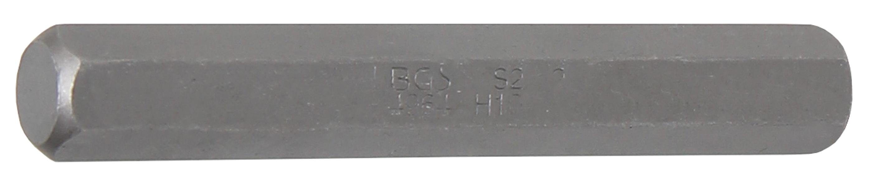 BGS technic Sechskant-Bit Bit, Länge 75 mm, Antrieb Außensechskant 10 mm (3/8), Innensechskant 10 mm