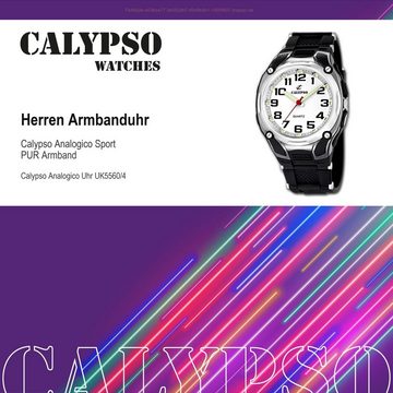 CALYPSO WATCHES Quarzuhr Calypso Herren Uhr K5560/4 Kunststoffband, Herren Armbanduhr rund, PURarmband schwarz, Sport