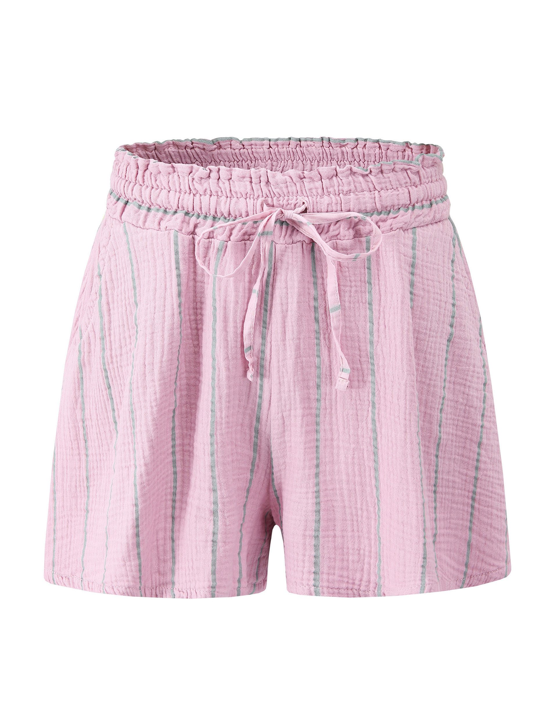 Shorts Gestreifte Musselin Shorts Damen
