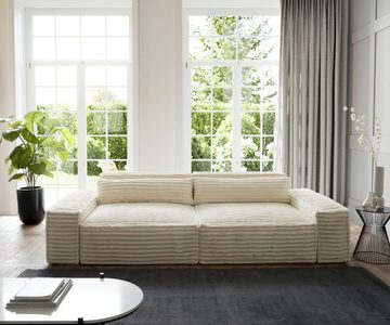 DELIFE Big-Sofa Sirpio, XL Plüschcord Beige 270x130 cm