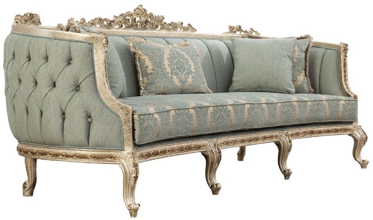 Möbel elegantem Padrino Barock Sofa Prunkvolles Wohnzimmer Wohnzimmer - Sofa Sofa Antik Luxus Grün Casa Gold Muster - / mit Barock