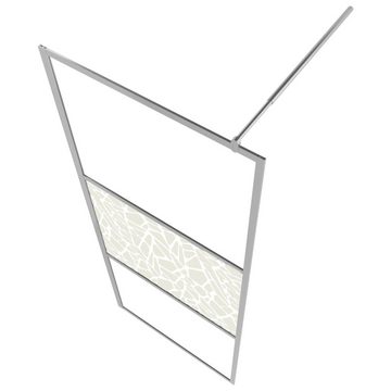 vidaXL Duschwanne Walk In Duschwand für Begehbare Dusche ESG-Glas Steindesign 115x195 cm