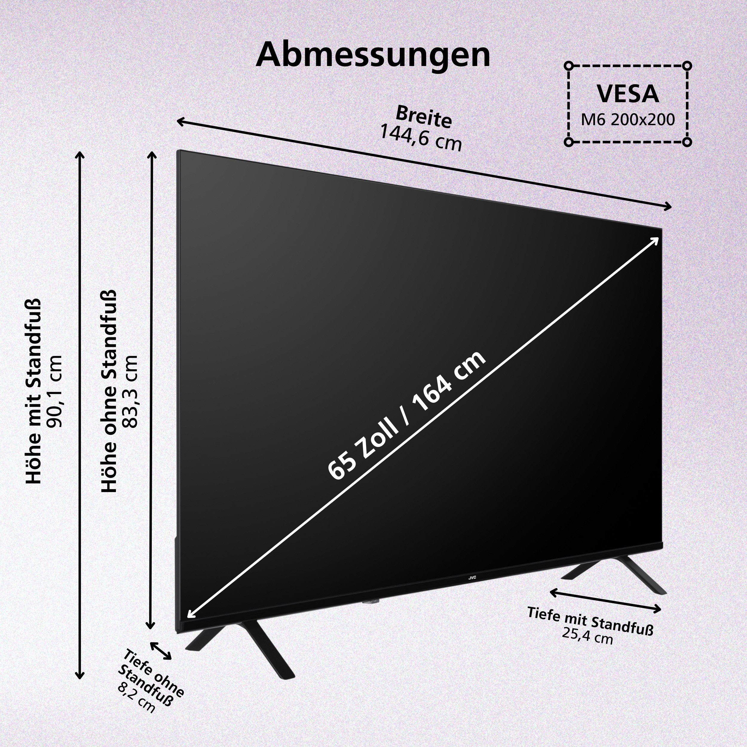 JVC LT-65VUQ3655 QLED-Fernseher (164 cm/65 Zoll, 4K Ultra HD, Smart TV powered by TiVo, Smart TV by TiVo, Dolby Vision HDR, Dolby Atmos, Triple-Tuner) – Bild 3 von 5
