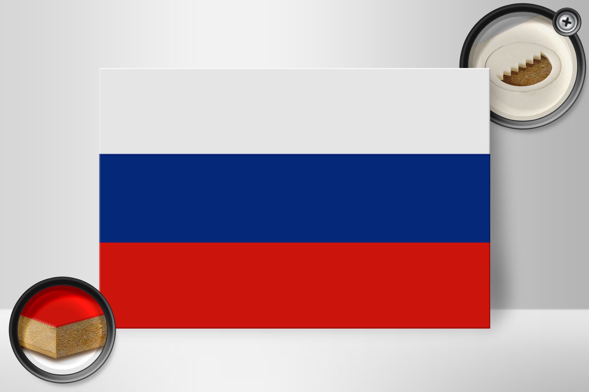 Femer GmbH Holzbild Flagge Russlands 30x20cm Flag of Russia, Flaggen (1 St), Glatte Holzfaserplatte (MDF), vorn beschichtet