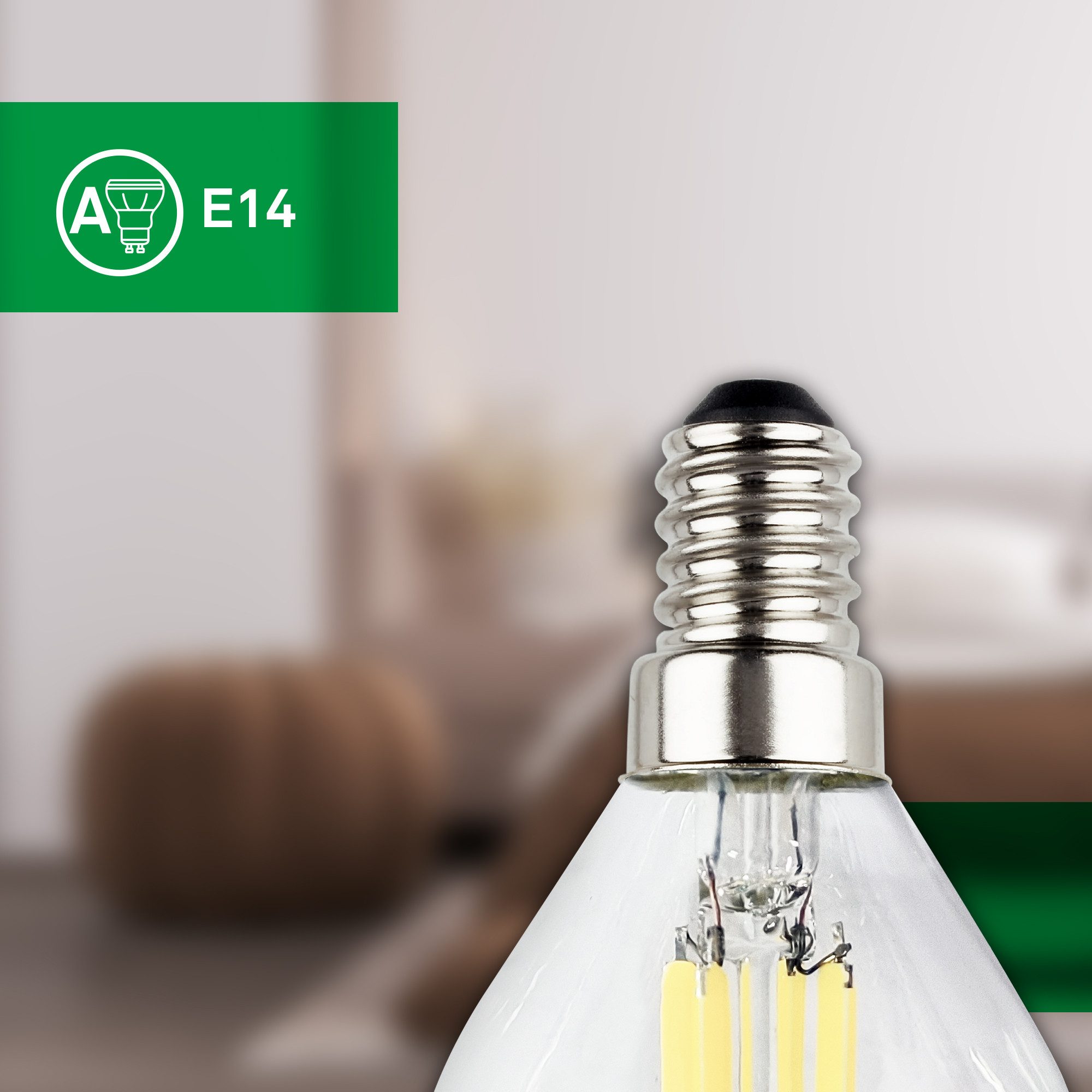 Briloner Leuchten LED-Leuchtmittel Ultraeffizientes Leuchtmittel EEK A, E14 Tropfen, 2er Set, E14, Warmweiß, 2,5W, 525 Lumen, 3000K – Bild 4 von 5