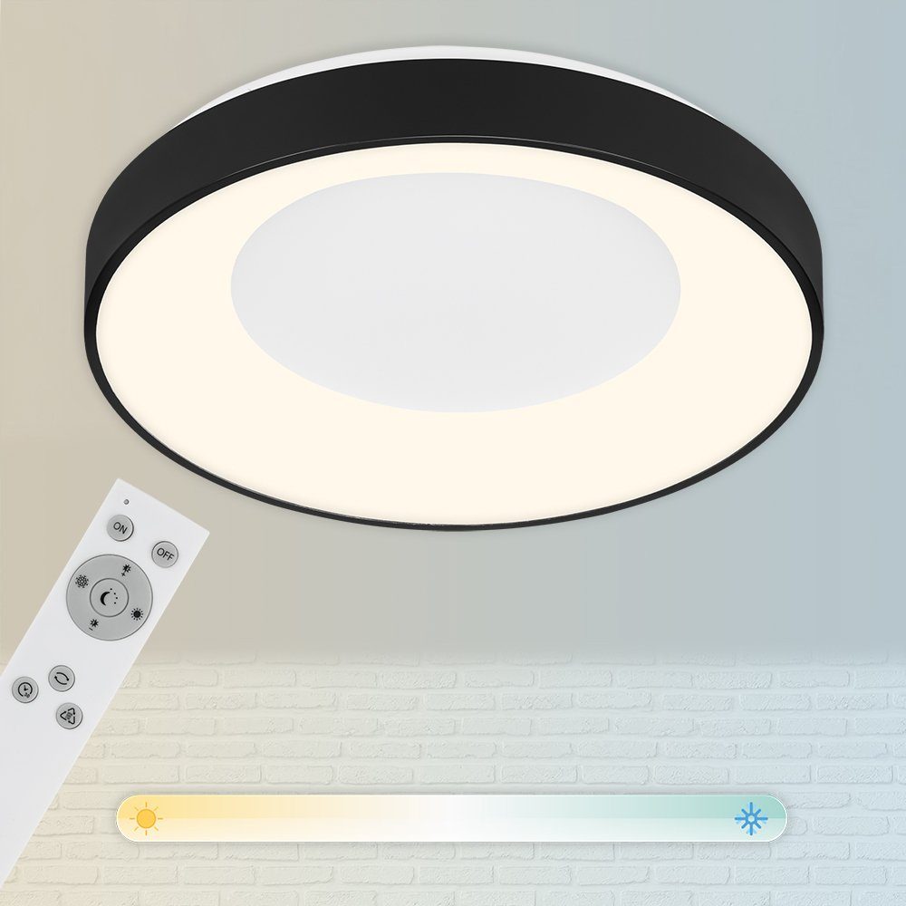 Leuchten Warmweiß, Tageslichtweiß, LED verbaut, LED Wohnzimmer, Neutralweiß, Memoryfunktion, Deckenleuchte fest LED Fernbedienung, inkl. 3427-015, CCT Kaltweiß, schwarz, Briloner