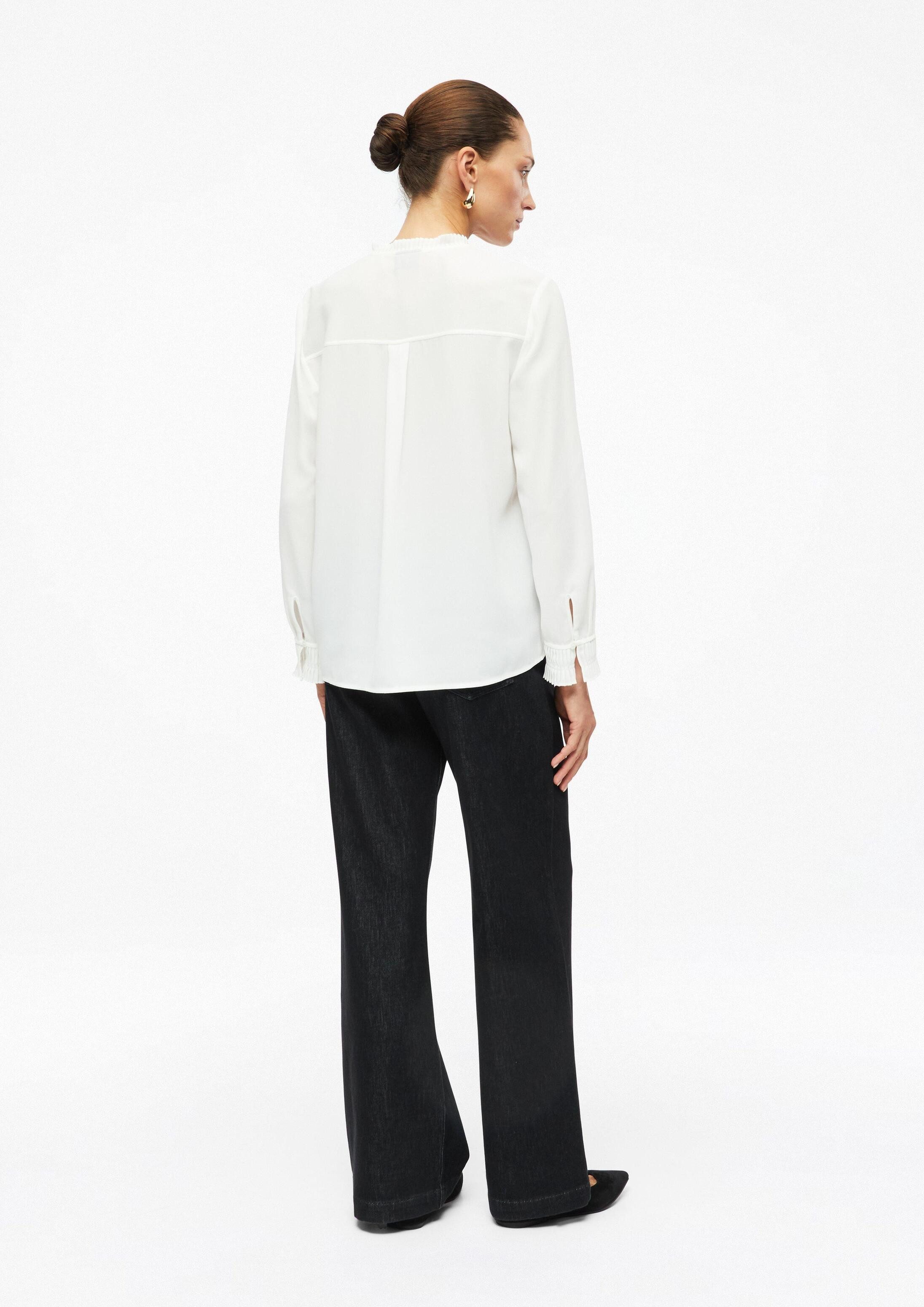 s.Oliver Langarmbluse Bluse Leicht transparente Chiffon-Bluse mit Plissee-Details