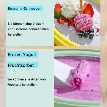 KÜLER Eismaschine Eismaschine,DIY-Eiscreme,Joghurt,Eiscreme-Schalen,2 Spateln, Hausgemachtes Speiseeis,Joghurt,Fruchtsorbet,Eiscreme-Rollen