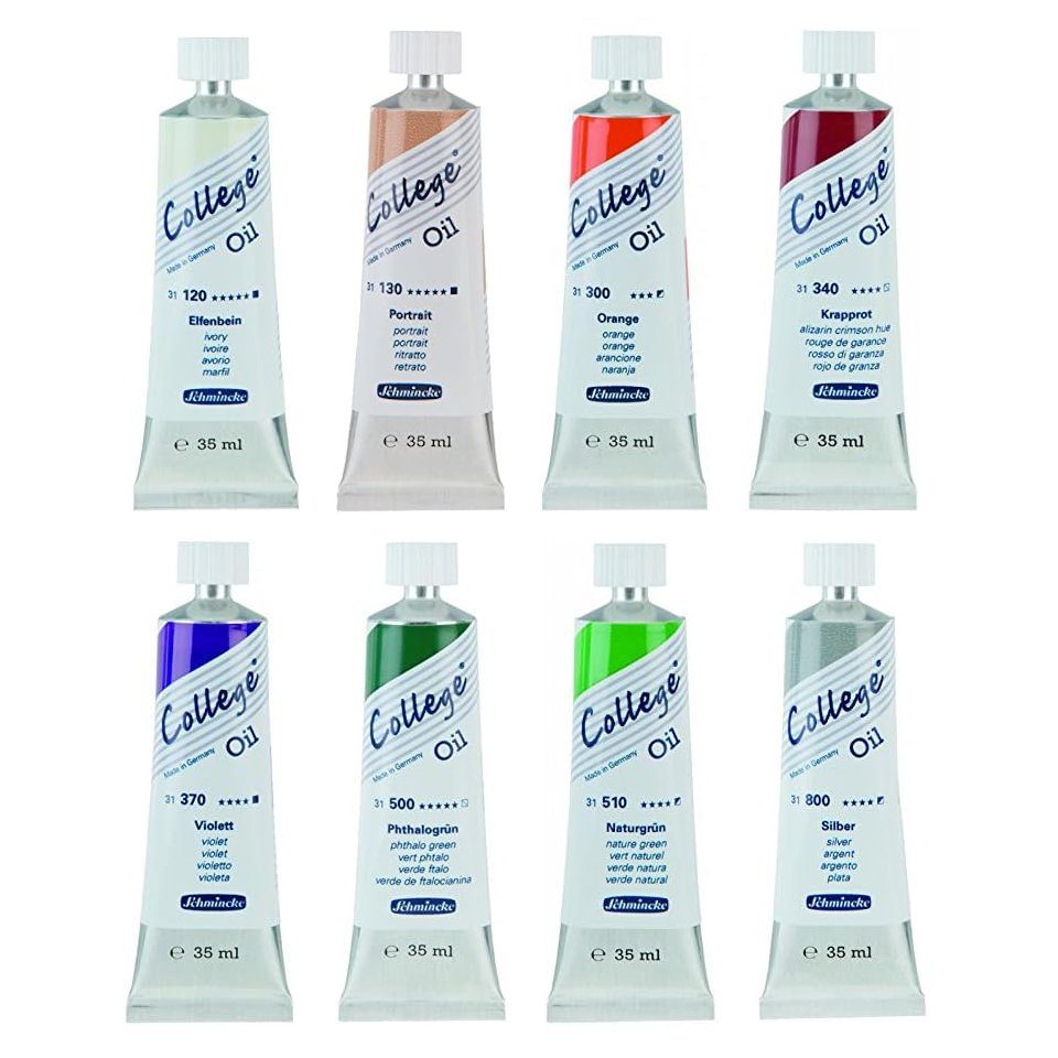 Ölfarbe College® Oil Starterset, 8x 35 ml in Aluminium-Tube