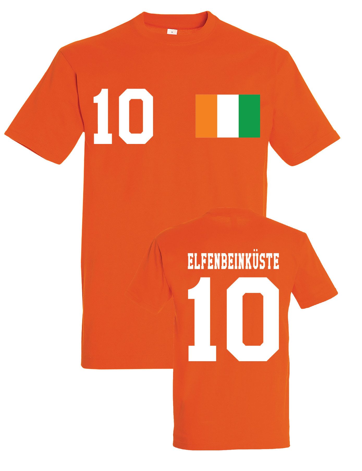 Youth Designz Print-Shirt Elfenbeinküste Herren T-Shirt im Fußball Trikot Look mit trendigem Motiv
