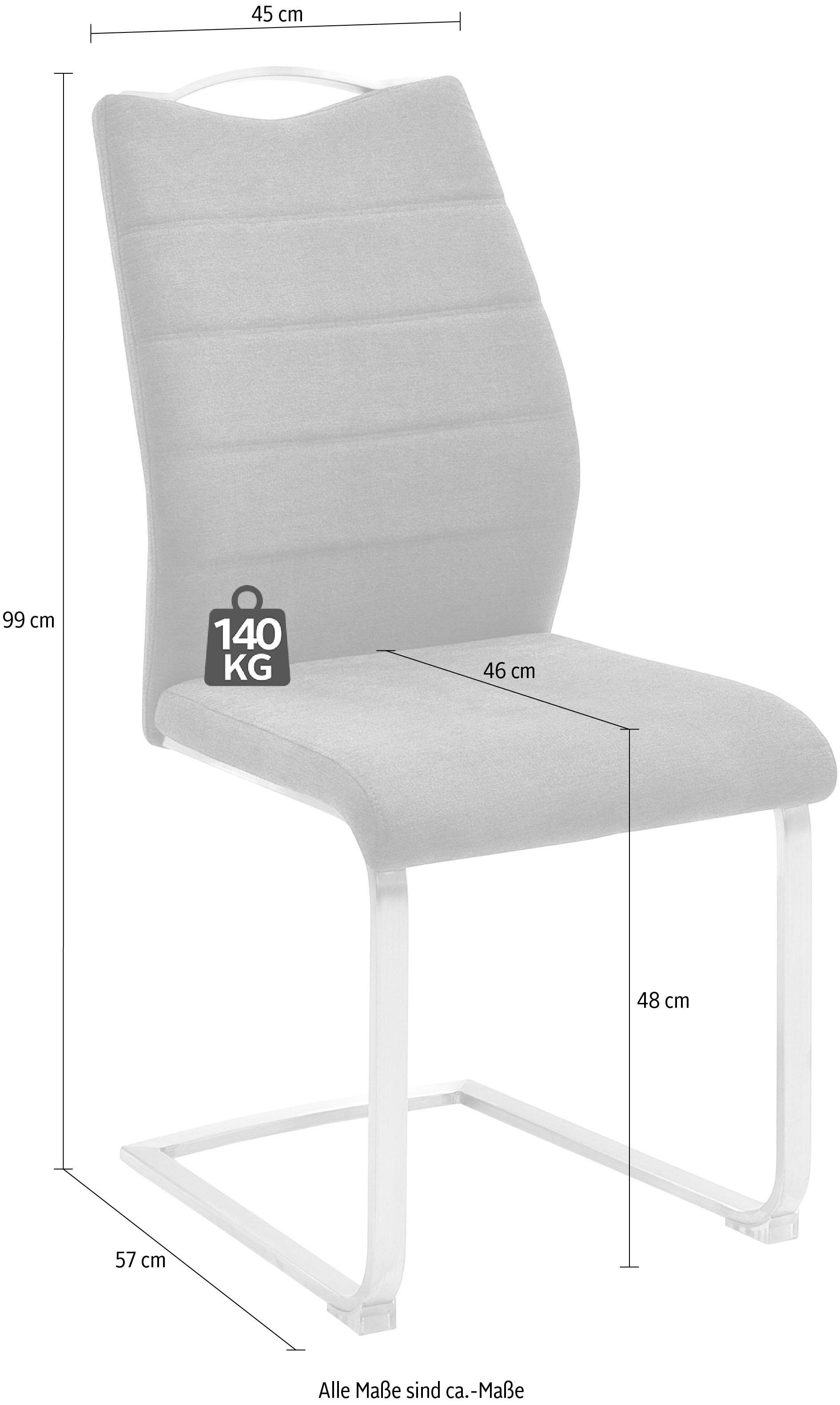 MCA furniture Freischwinger 140 Anthrazit | Stuhl belastbar Ferrera Anthrazit (Set, St), bis Kg 2