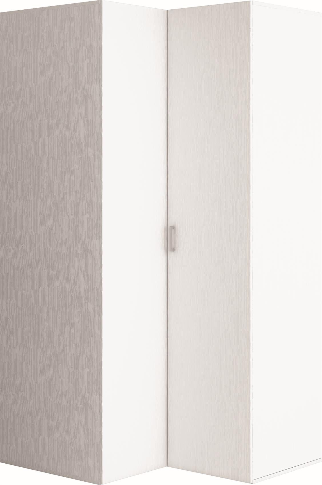 99rooms Eckkleiderschrank Dakkara Weiß (Kleiderschrank, Standschrank) viel Stauraum, mit Soft-Close, variabel stellbar, Holzwerkstoff