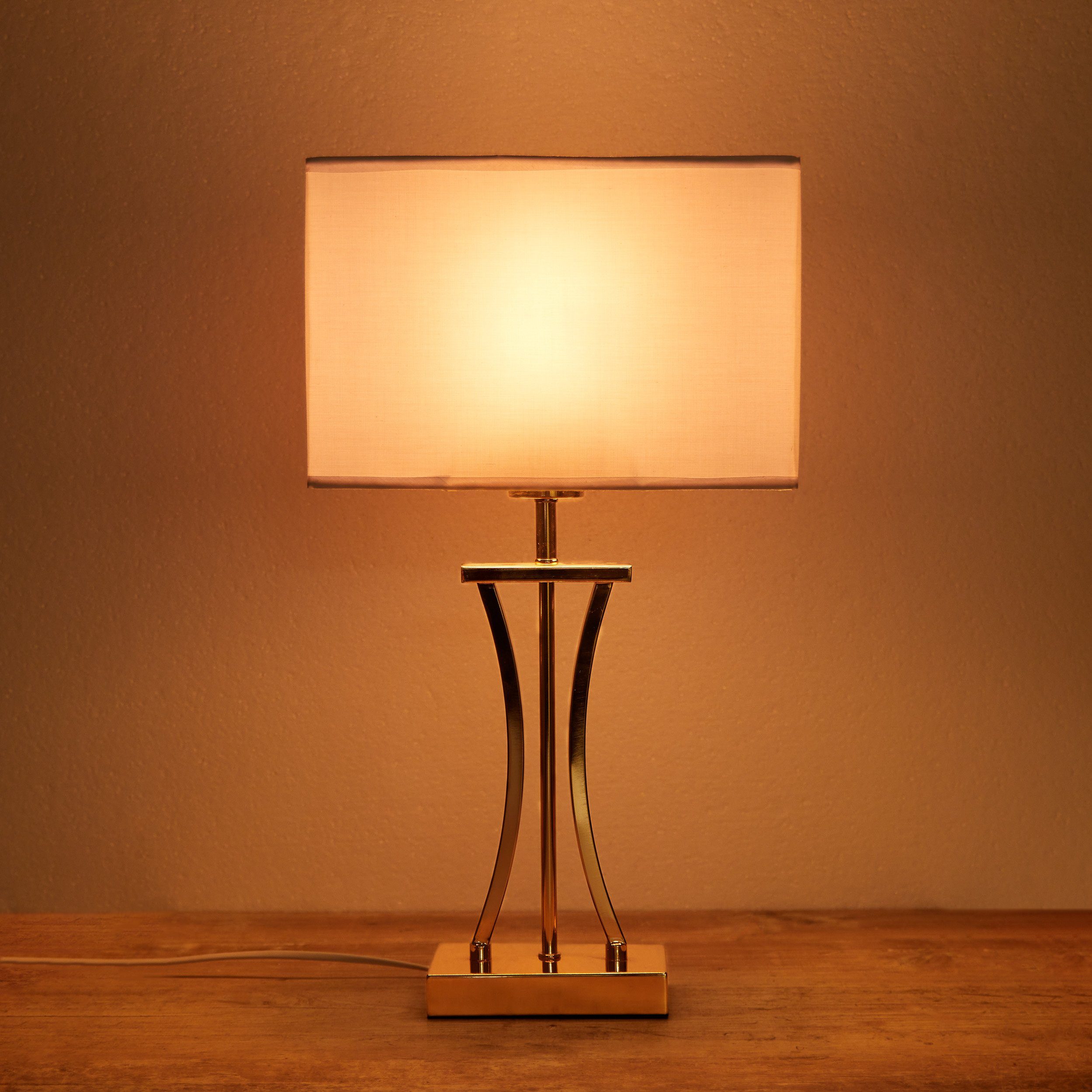 BRUBAKER Nachttischlampe Tischlampe Goldene Säule - günstig online kaufen