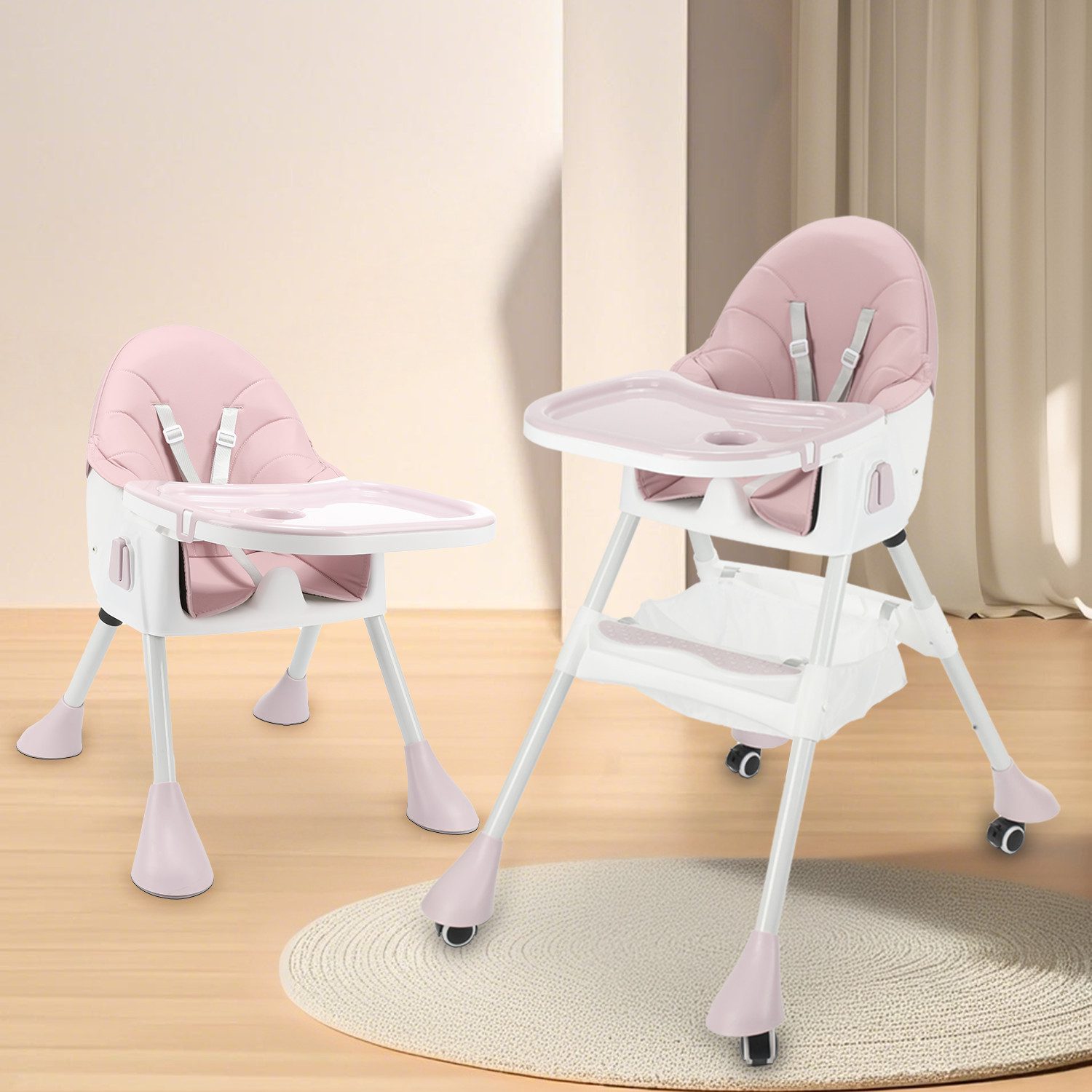 Kinderstuhl 2in1 Baby Kinder Babystuhl Schaukelstuhl Babyliege Höhenverstellbar