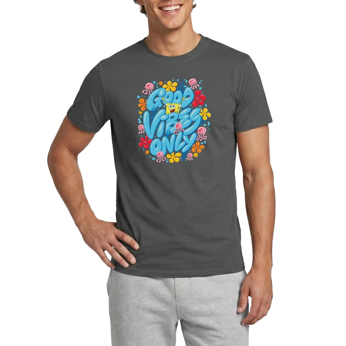 T-Shirt Spongebob Schwammkopf Good Vibes Only Männer T-Shirt