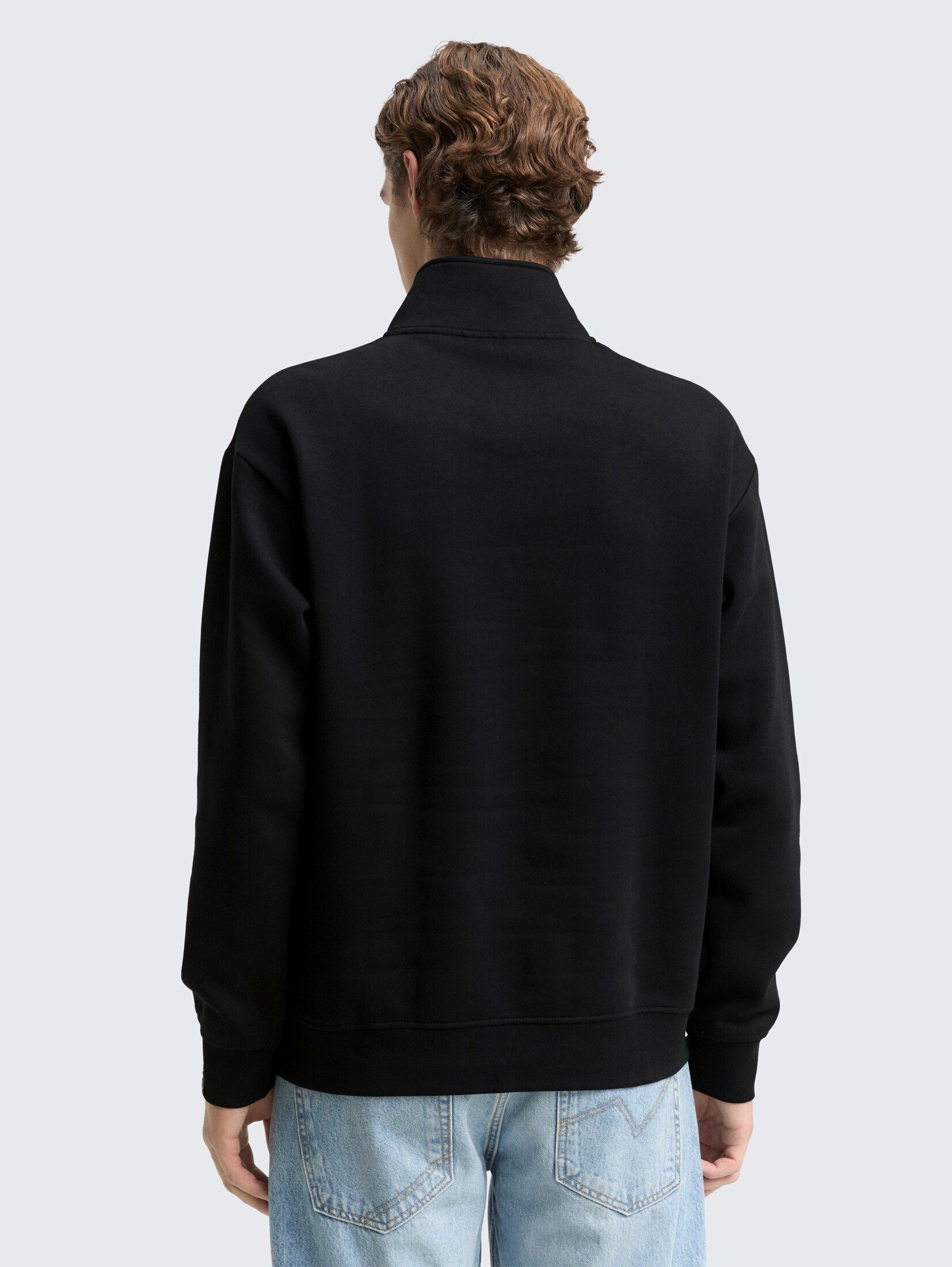 TOM TAILOR Denim Sweatshirt Strick & Sweatshirts Troyer Sweatshirt mit Logo-Badge