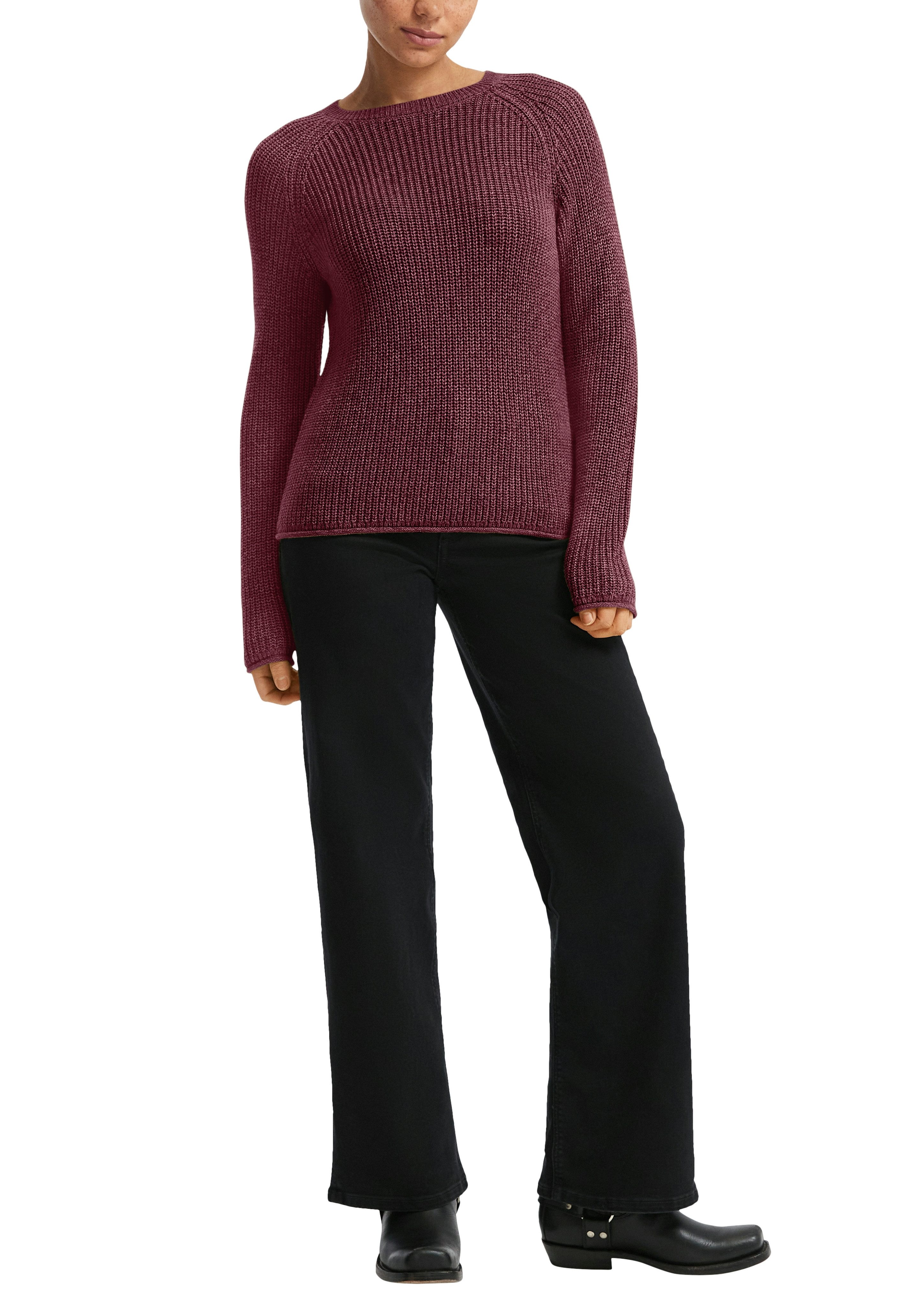 QS Strickpullover mit Strickmuster und Rundhalsausschnitt günstig online kaufen