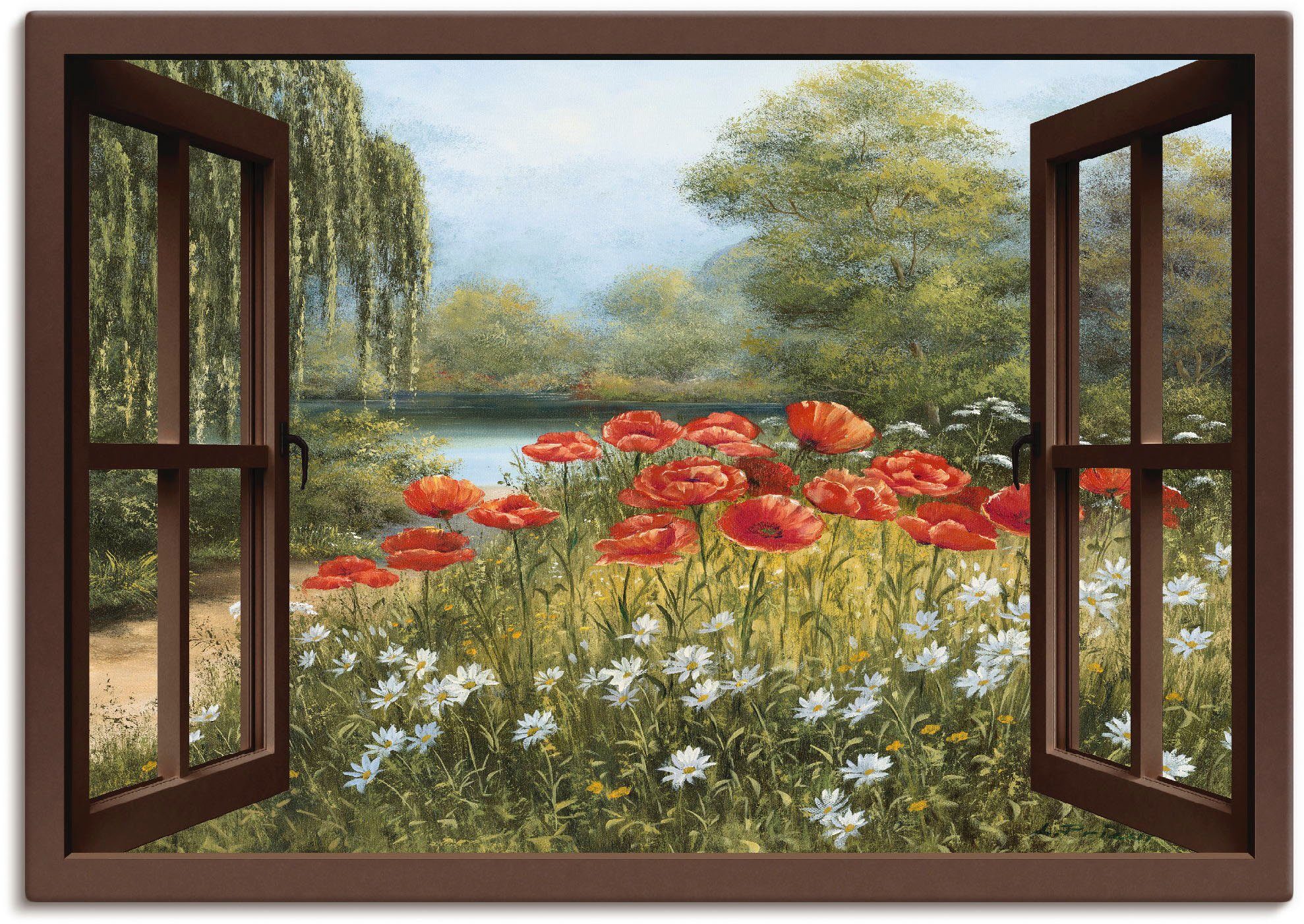 Artland Wandbild »Mohnwiese«, Seebilder (1 Stück), in vielen Größen & Produktarten - Alubild / Outdoorbild für den Außenbereich, Leinwandbild, Poster, Wandaufkleber / Wandtattoo auch für Badezimmer geeignet-Otto