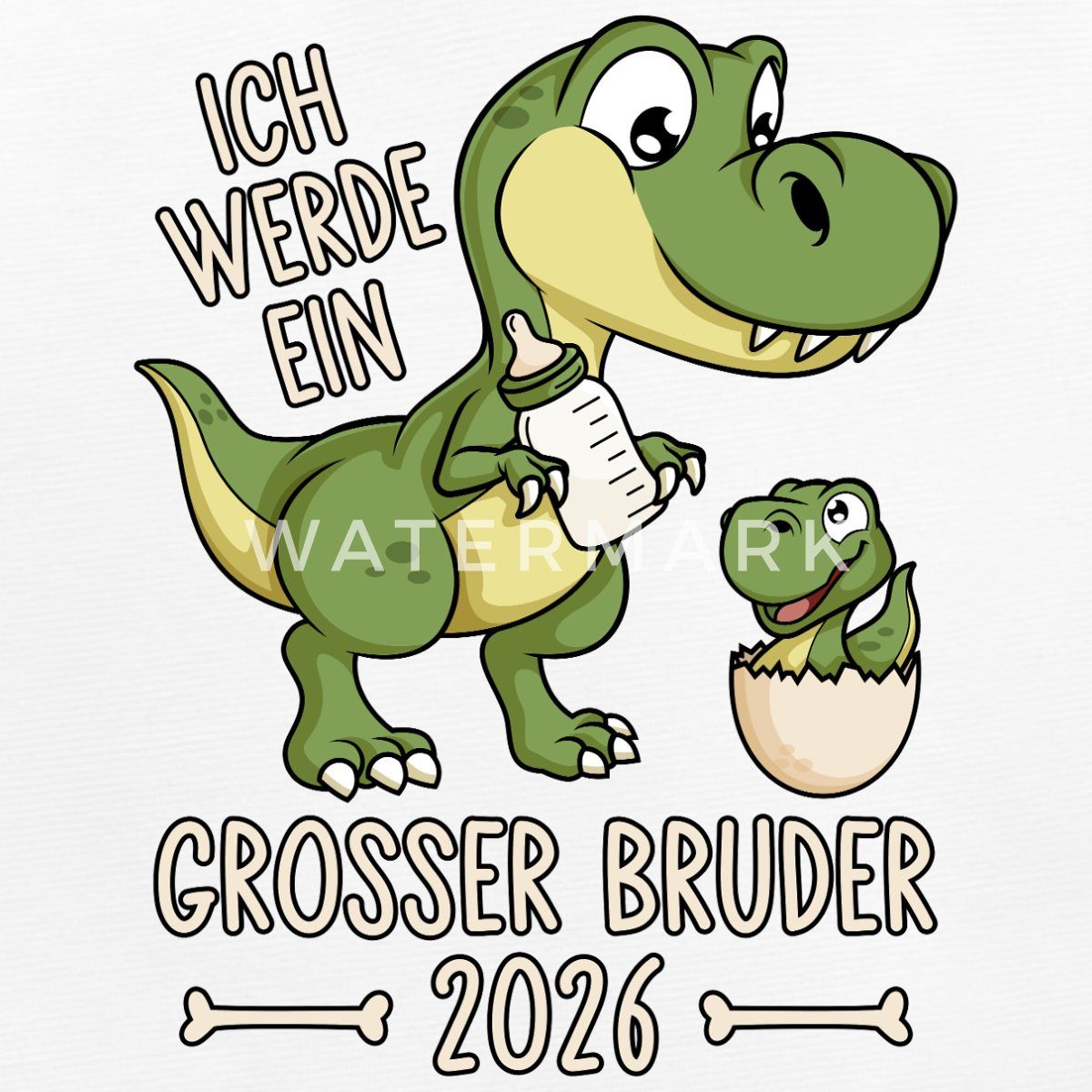 Spreadshirt Langarmbody Großer Bruder 2026 Ei Baby Dino Dinosaurier Tages Baby Body Langarm (1-tlg)