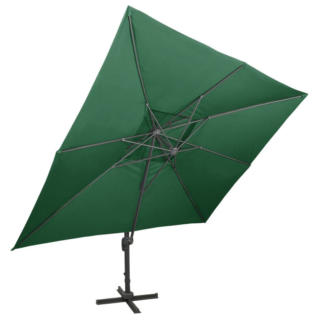vidaXL Ampelschirm, Ampelschirm mit Lüftung 400x300 cm Grün