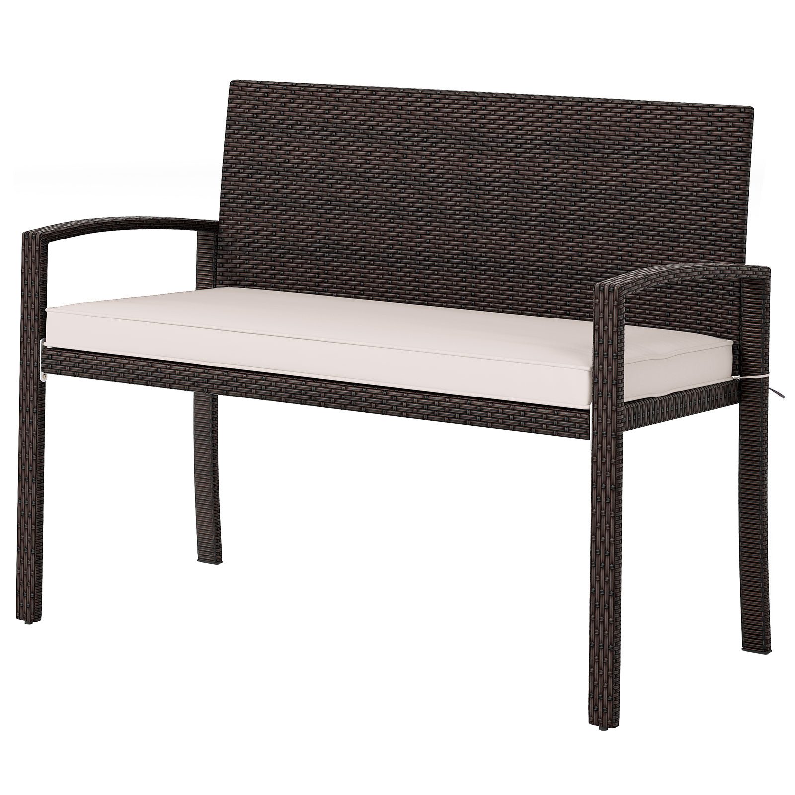 COSTWAY Gartenbank, Rattan 2-Sitzer, Rattanbank mit günstig online kaufen