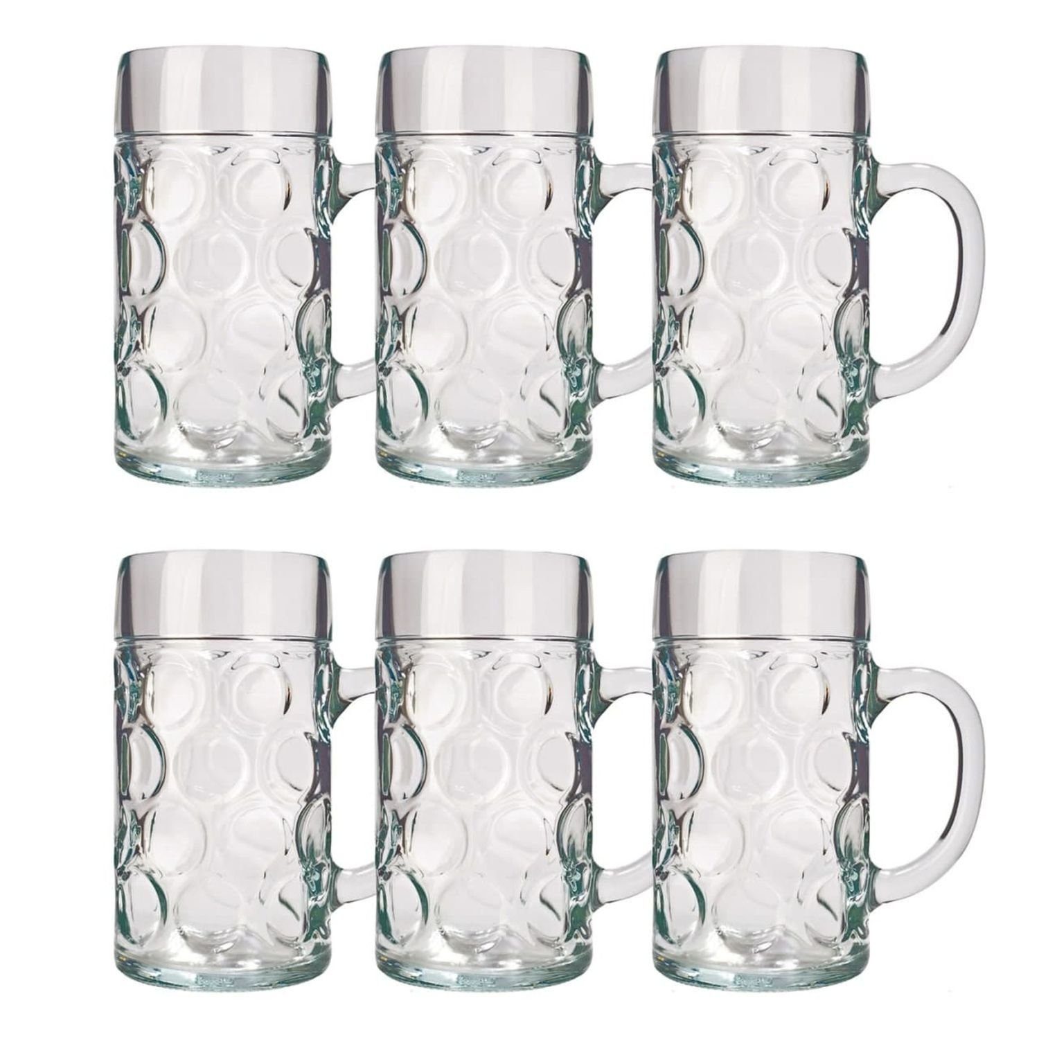 Bierglas Bierglas 6er Set Biergläser ISAR 1 Liter