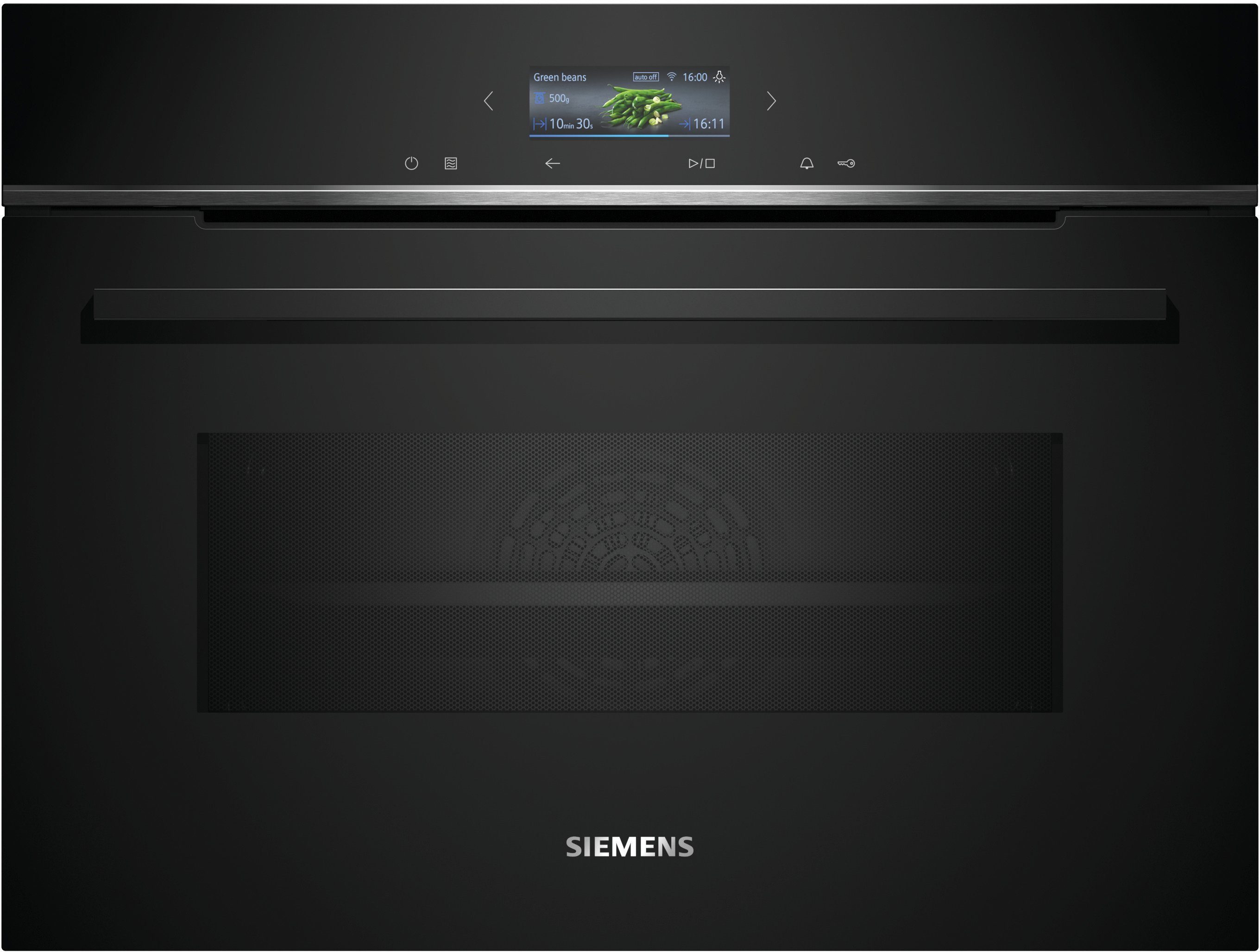 SIEMENS Backofen mit Mikrowelle iQ700 CM724G1B1, mit Backauszug, Hydrolyse