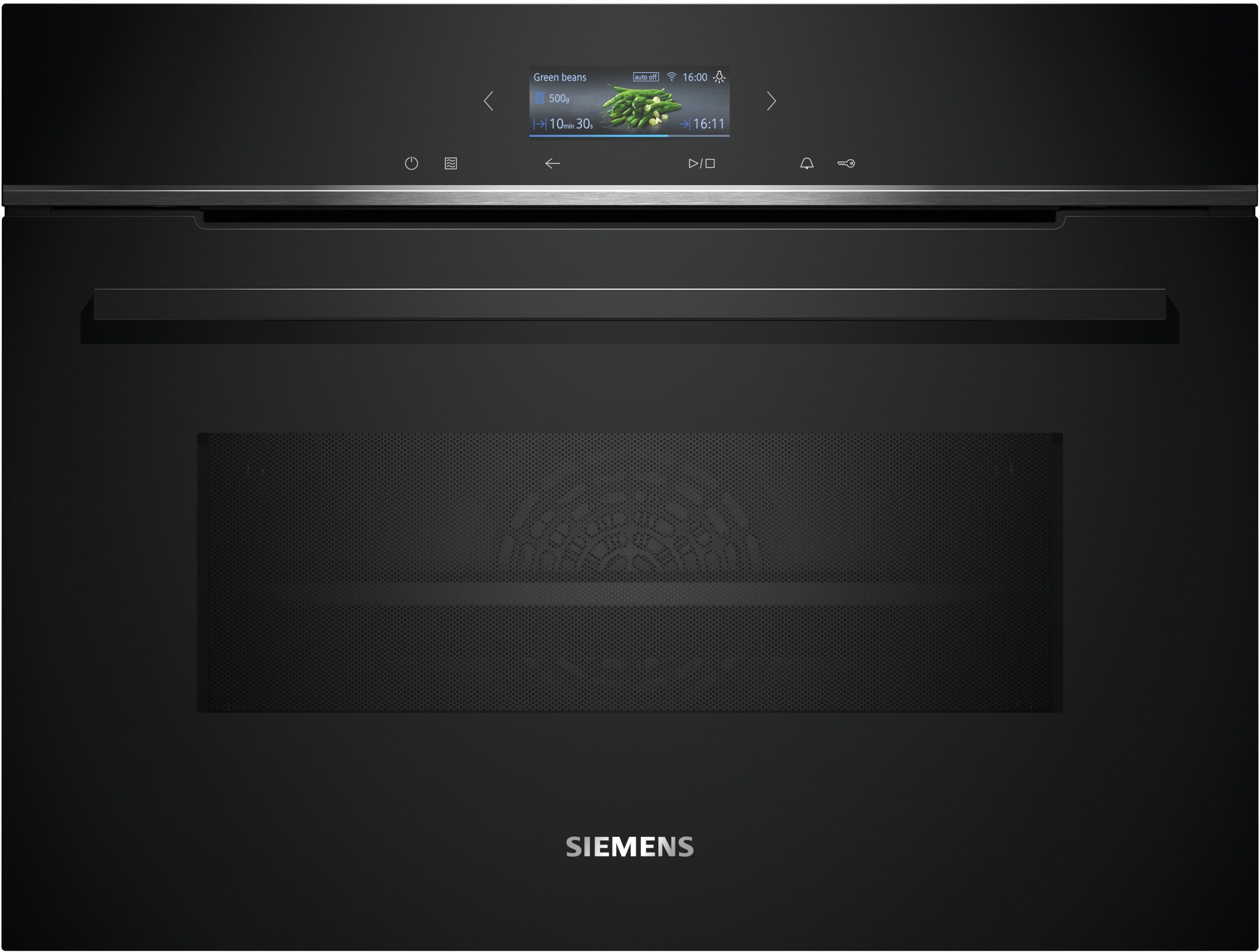 SIEMENS Backofen mit Mikrowelle iQ700 CM724G1B1, Hydrolyse, Intuitive Bedienung dank Touch-Navigation & Kochassistent