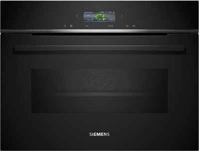 SIEMENS Backofen mit Mikrowelle iQ700 CM724G1B1, mit Backauszug, Hydrolyse