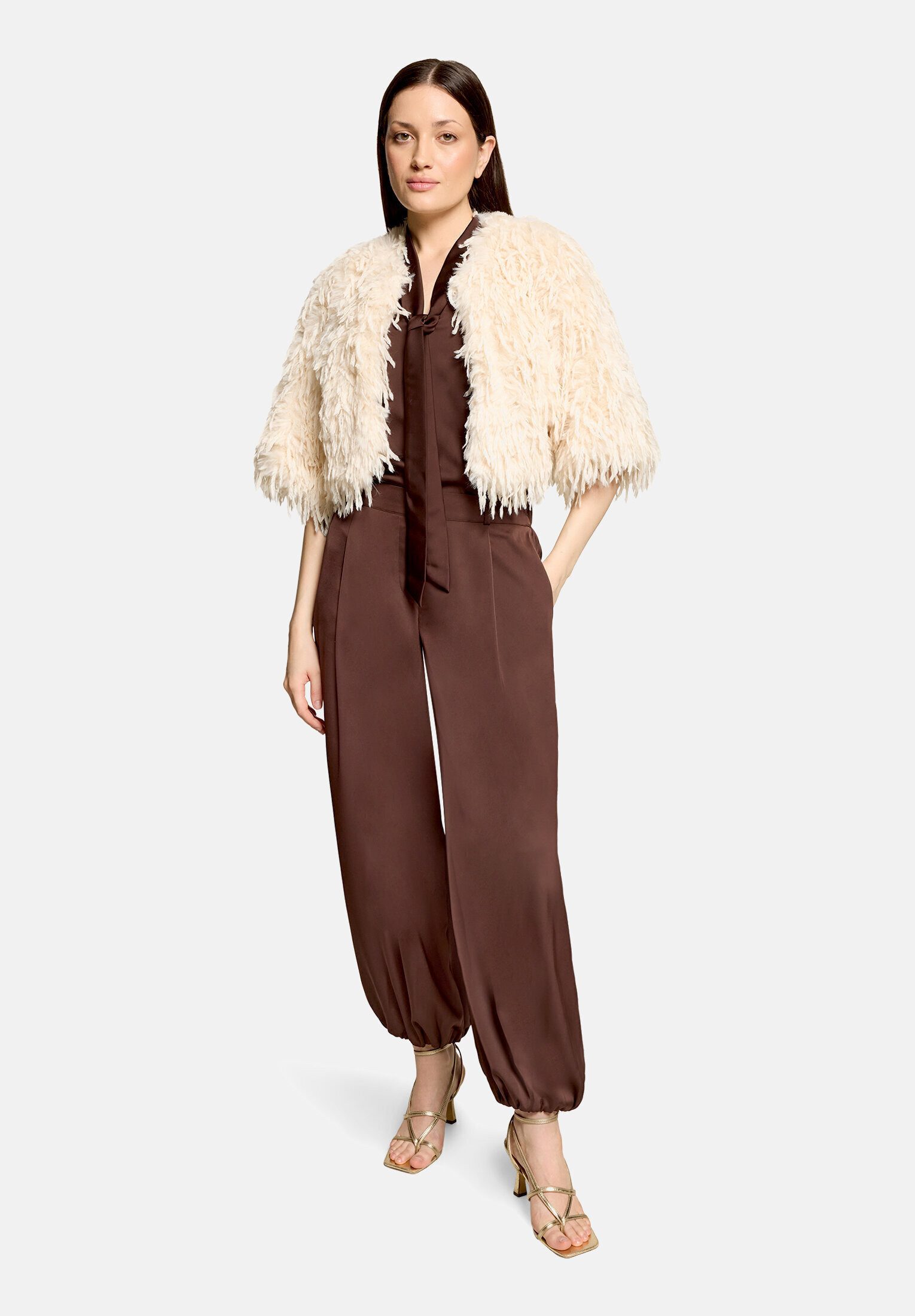 Vera Mont Fellimitatjacke Damen mit Fransen