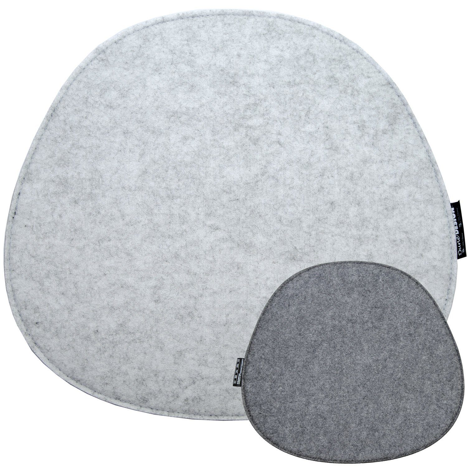 DuneDesign Stuhlkissen Filz Подушки oval Stuhlkissen Sitzauflage, 8mm oval grau 40x37cm