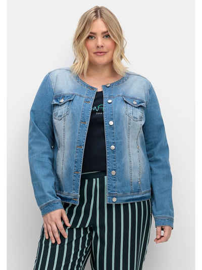 Sheego Jeansjacke Große Größen in elastischer Denimqualität