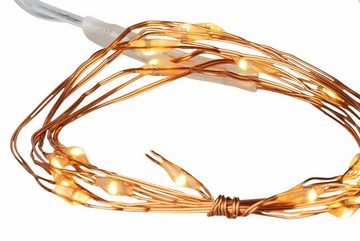 Coen Bakker Deco BV LED-Lichterkette LED Wire, Batterie Draht kupferfarben 20 LED classic warm 0,95m Timer