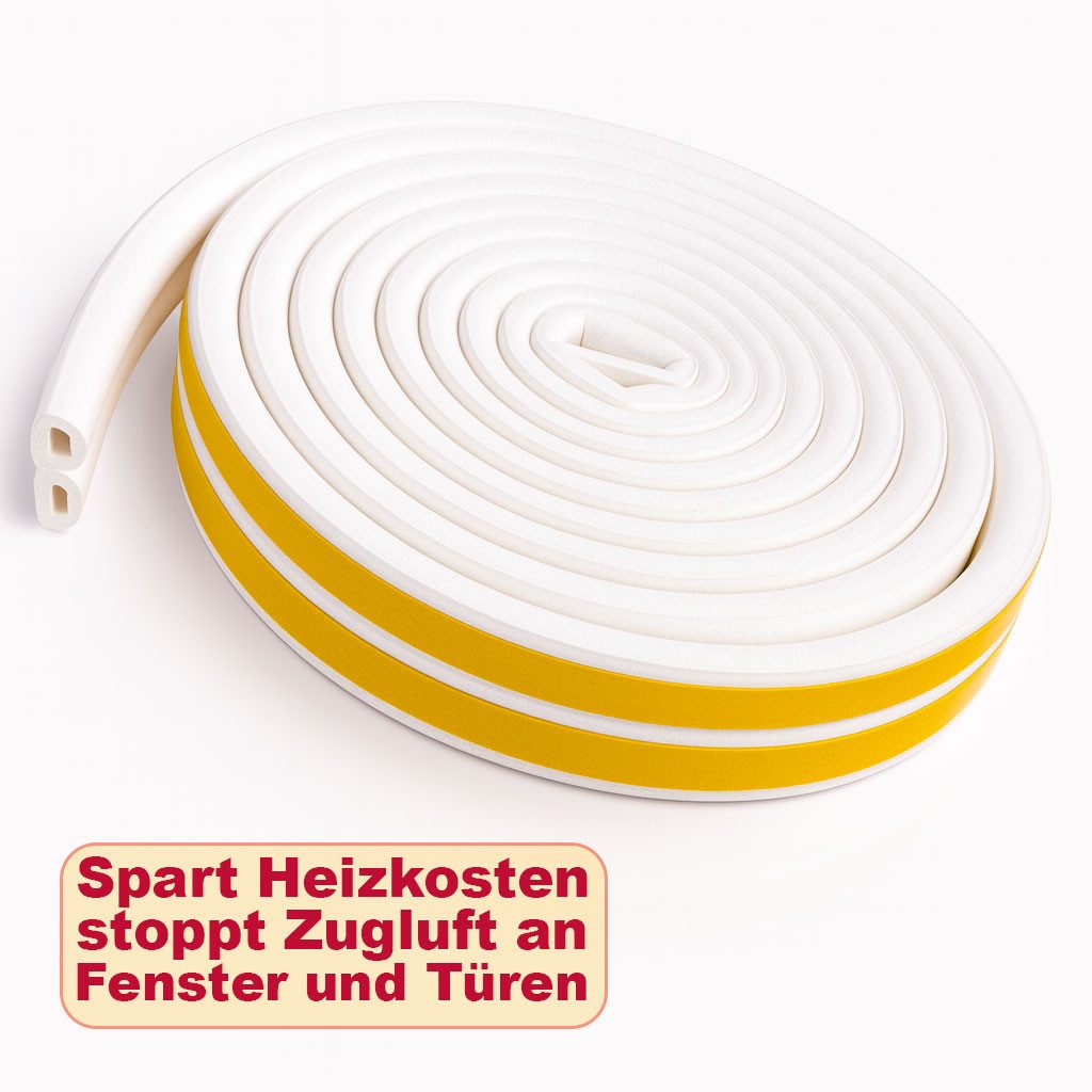 VABIONO Dichtungsband Fensterdichtung Zugluftdichtung Wärmedämmung Türdichtung 10/15/20/30m, (SELBSTKLEBEND, PREMIUM QUALITÄT), KOSTENLOSER VERSAND – Bild 4 von 5