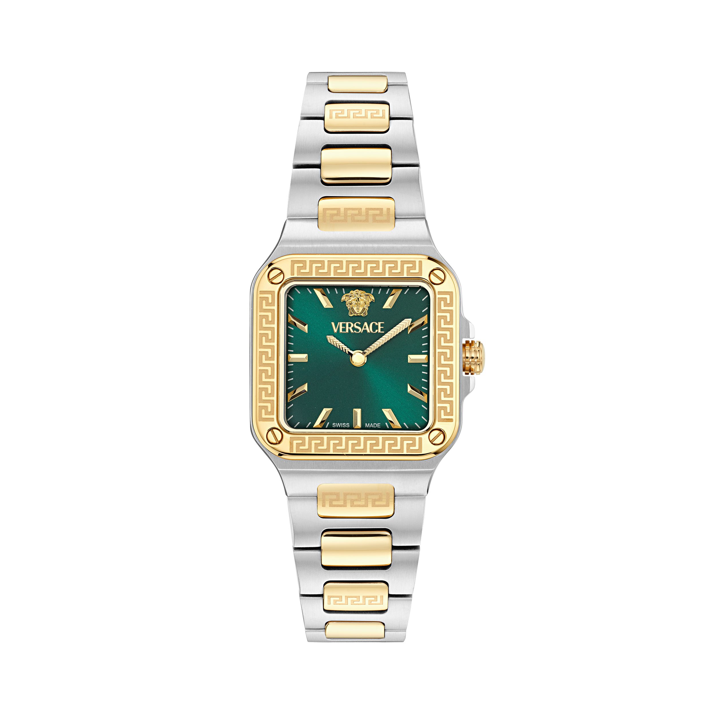 Versace Quarzuhr GRECA EDGE VE5G00326, Armbanduhr, Damenuhr, Swiss Made, Edelstahlarmband, analog