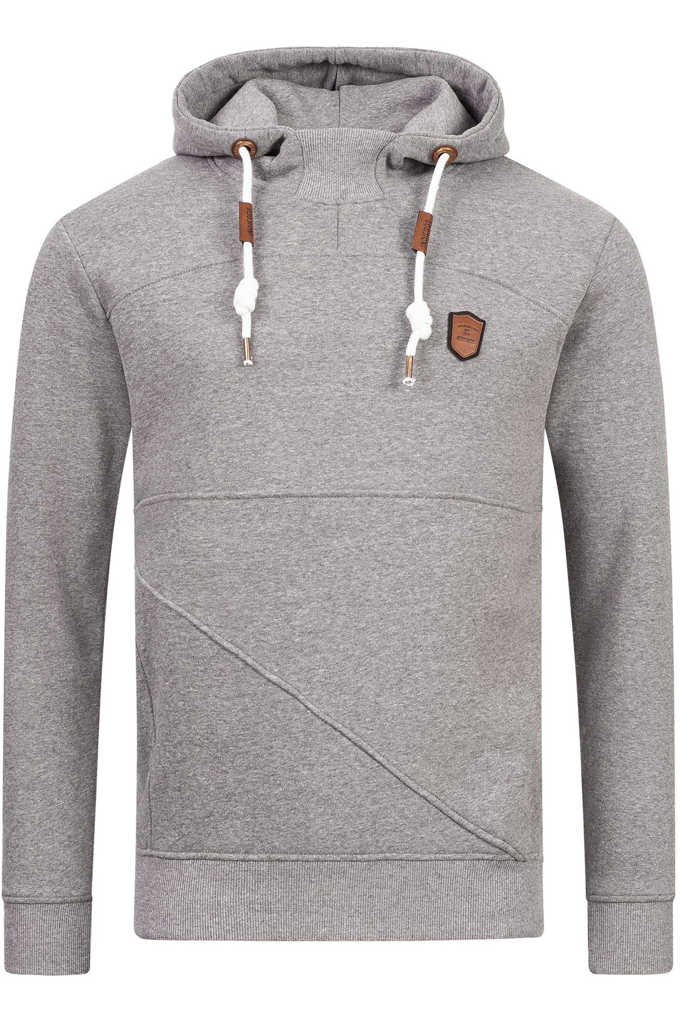 Indicode Kapuzenpullover Meza mit asymmetrischen Ziernähten günstig online kaufen