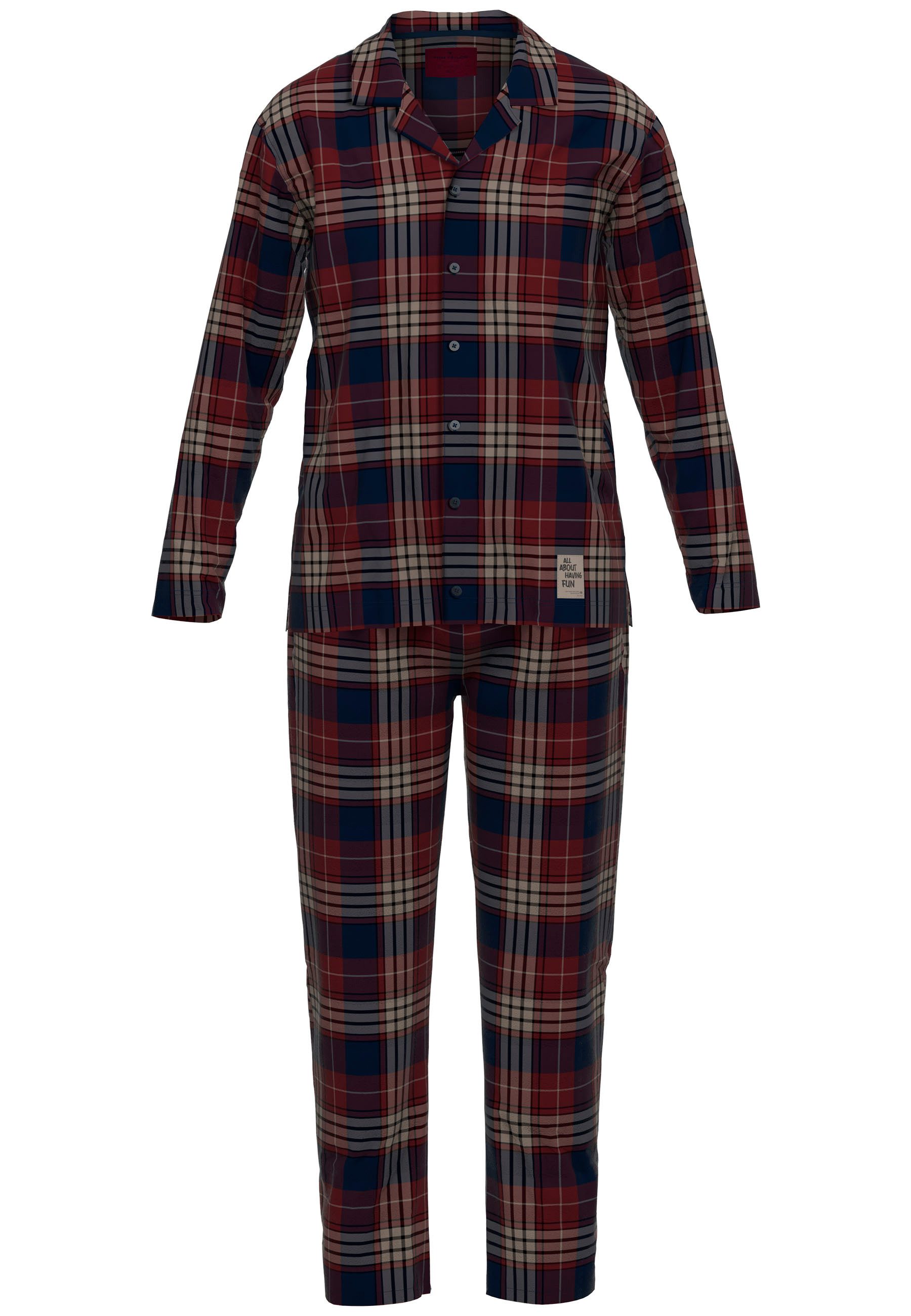 TOM TAILOR Schlafanzug Rhodos (2 tlg) Langarm, Rundhalsausschnitt, mit Knöp günstig online kaufen