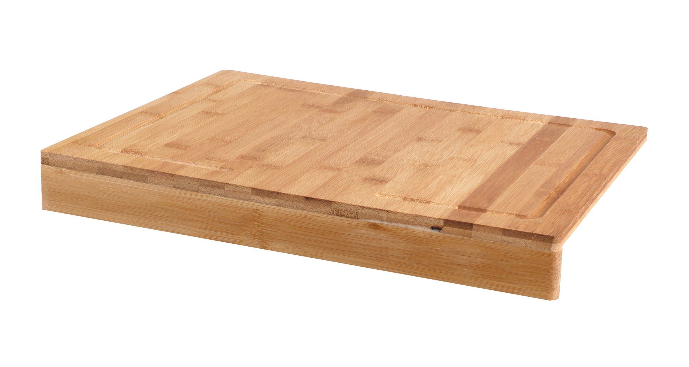 Spetebo Schneidebrett Bambus Schneidebrett mit Anschlagkante, Bambus, (Packung, 1-St., mit Saftrille), Holz Küchenbrett lebensmittelecht feuchtigkeitsresistent