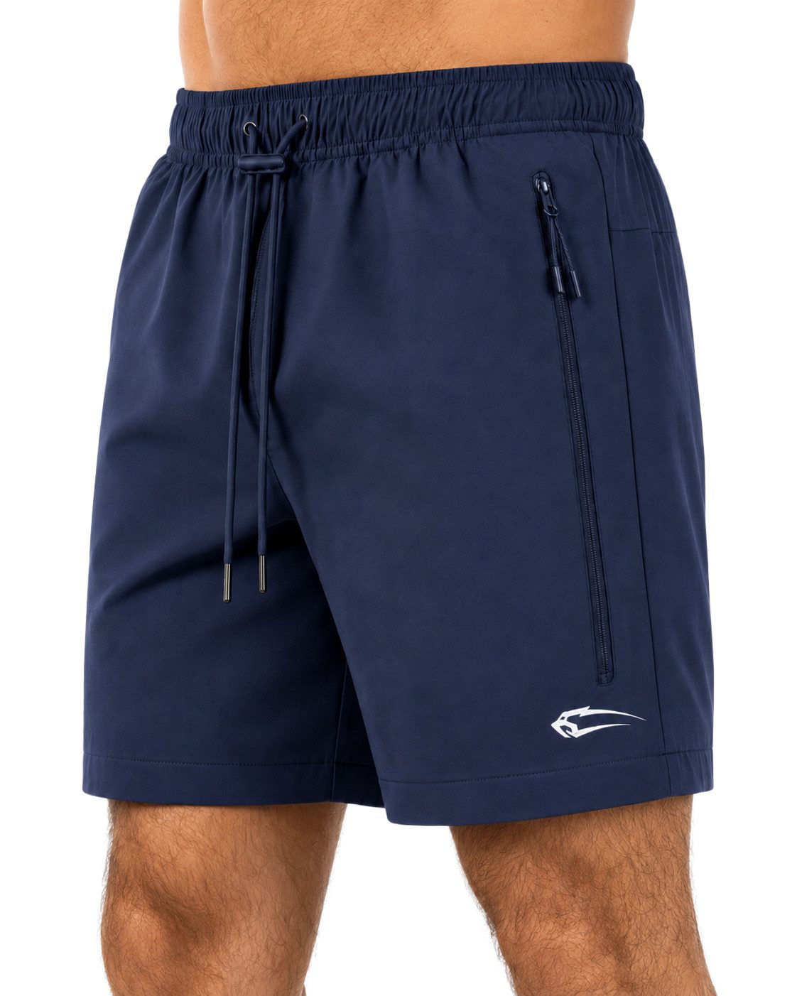Smilodox Shorts Riven Herren, Sommershorts schnelltrocknend für Fitness & Training Zip Taschen, Gesäßtasche, Stretch, Kordelzug