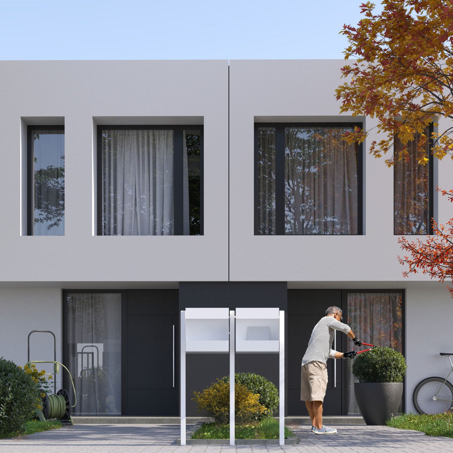 Bravios Briefkastenanlage Briefkastenanlage Manhattan Special White for Two in Schwarz