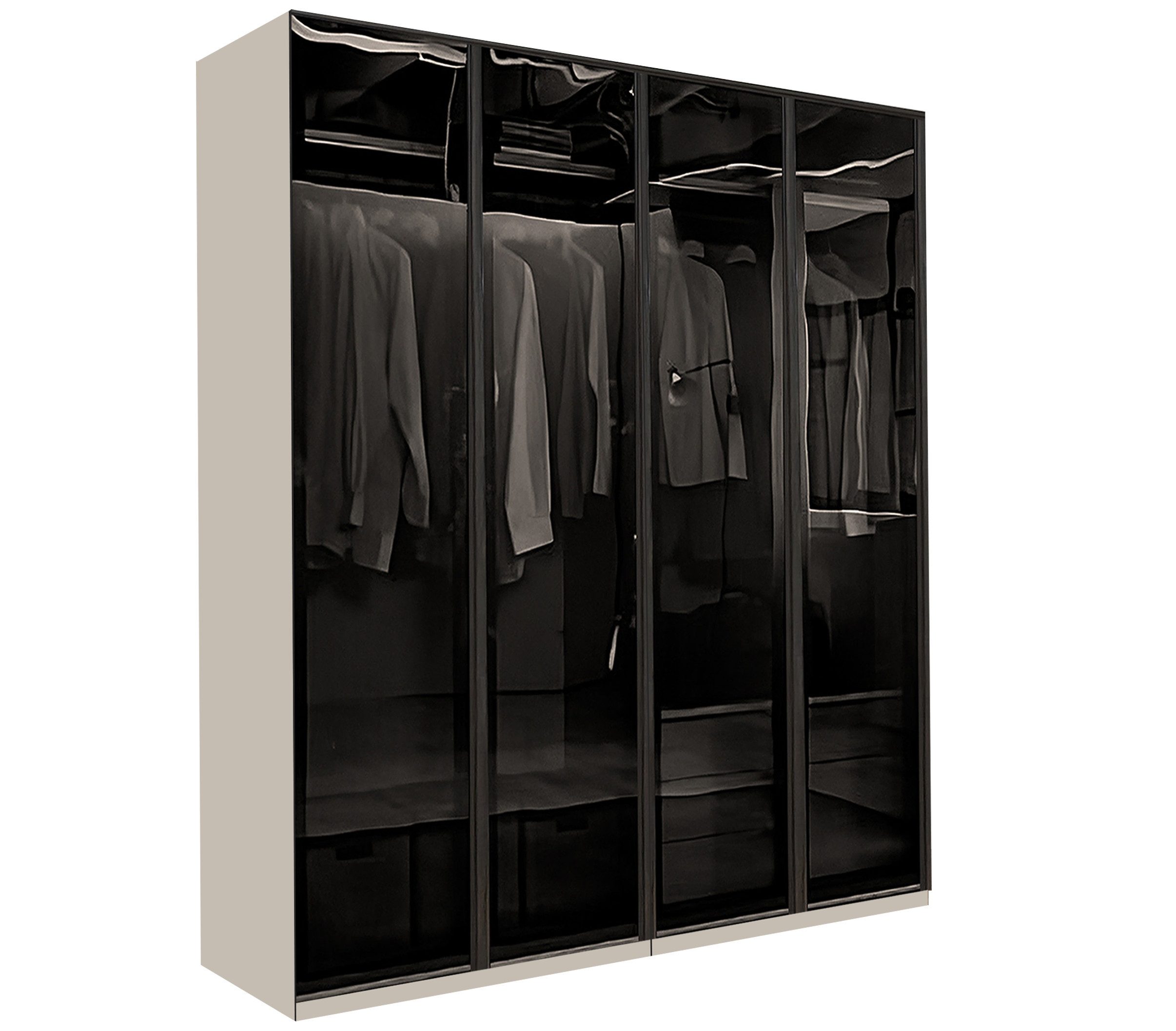 Palms-Store Drehtürenschrank Kleiderschrank Monaco mit Glasrahmentüren günstig online kaufen