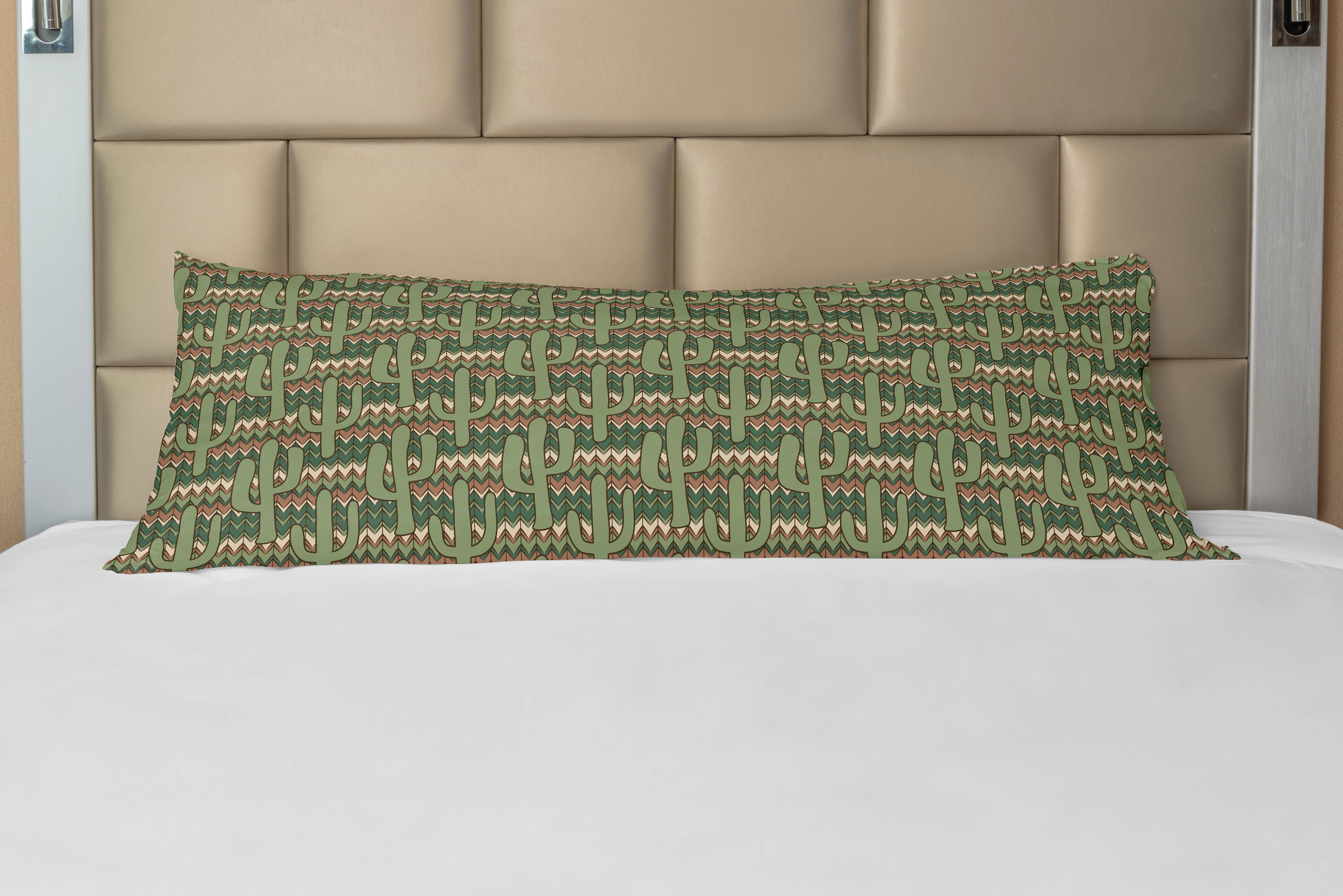 Abakuhaus, Seitenschläferkissenbezug Kaktus Deko-Akzent Langer Saguaro Cartoon Zigzag Kissenbezug,
