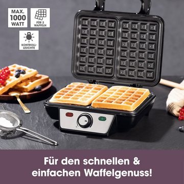 GOURMETmaxx Waffeleisen Antihaftbeschichtung, 1000 W, Belgische Waffeln