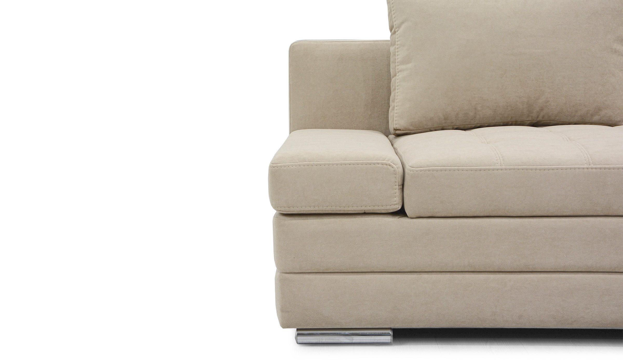 Hygger Möbelhaus Schlafsofa „Barni" Sofa mit Bettfunktion und Bettkasten, Inkl. Armteilverstellung, Die Kombination aus Wellenunterfederung und Federkern sorgt, für langlebige, stabile Sitzqualität. Liegefläche 145x202 cm.