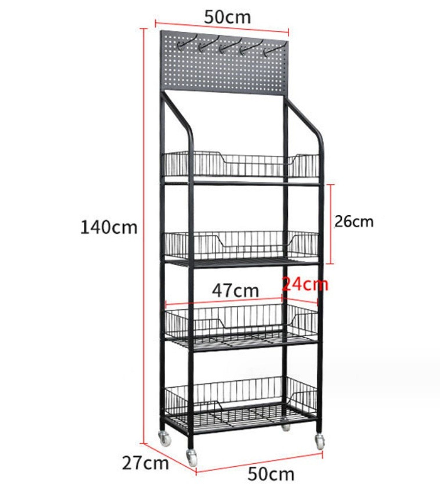 BAYLI Mehrzweckregal Ladenregale Einzelhandel - 140x50x27 cm Supermarktrega günstig online kaufen