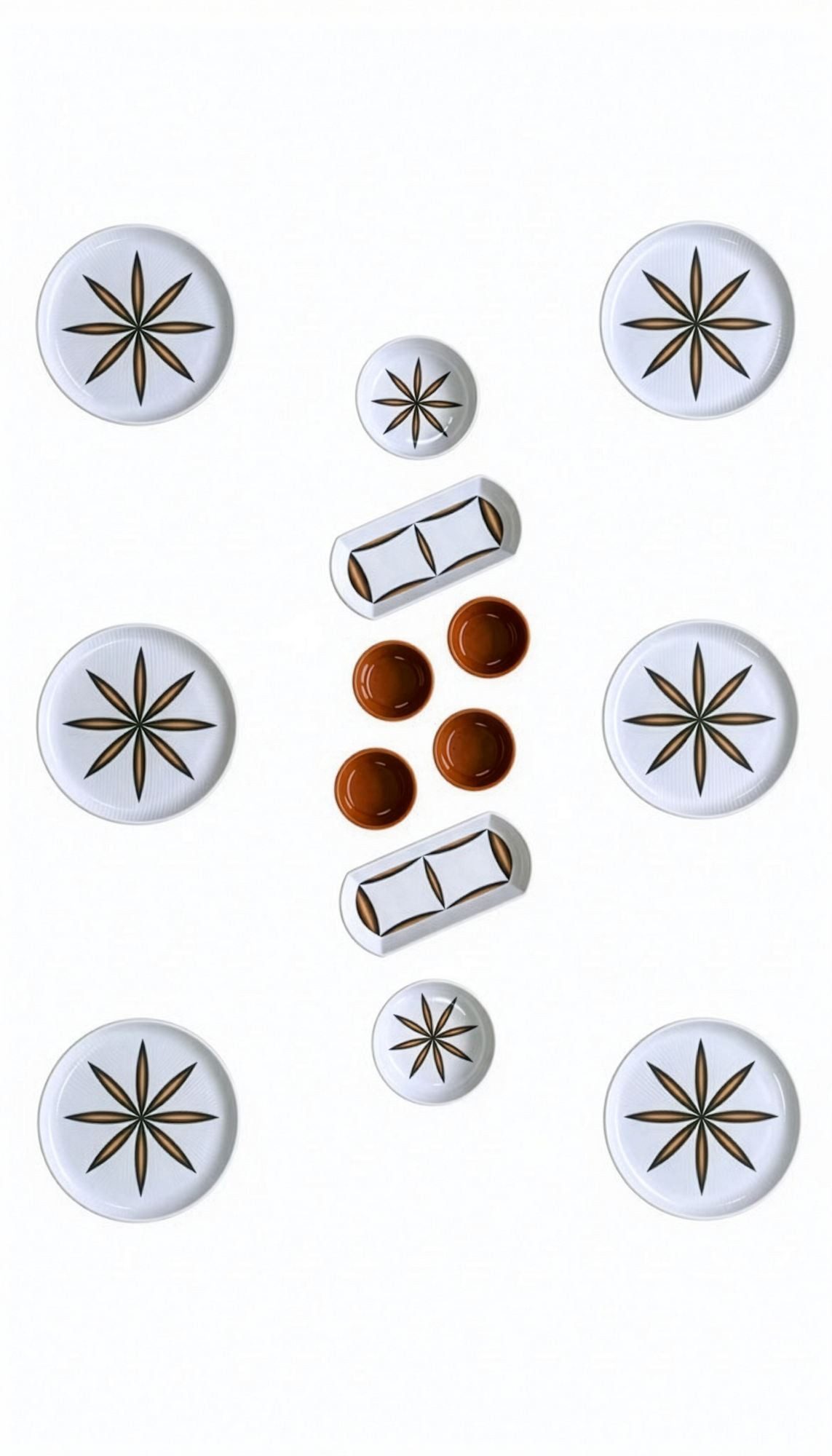 Hermia Concept Frühstücks-Geschirrset Bohemisch (14-tlg), 6 Personen, Keramik, 14-teiliges Set für 6 Personen