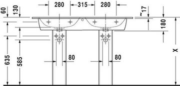 Duravit Einbauwaschbecken DU Doppel-Waschtisch ME by Starck 1300mm